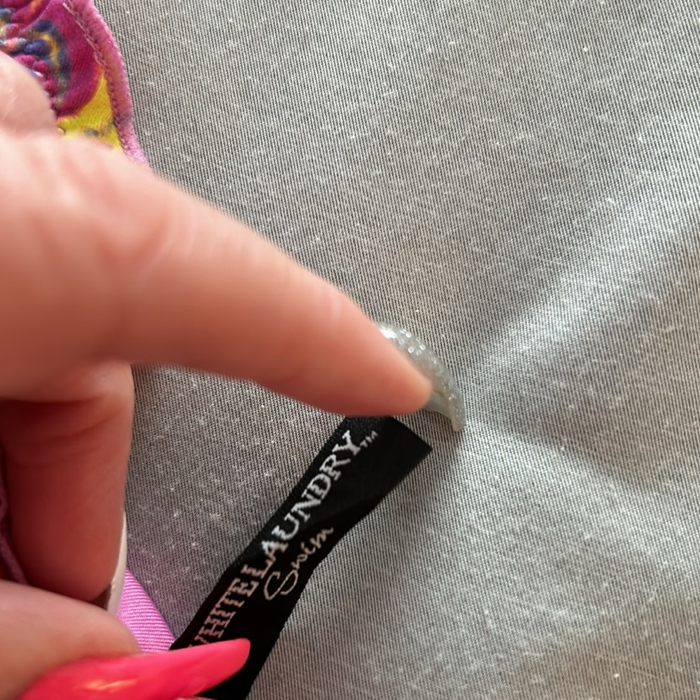 Yellow Multicolor Rhinestone Triangle Bikini Top - image 3